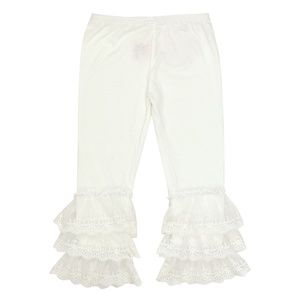 Girls Haute Baby White Ruffled Leggings 0047-0052